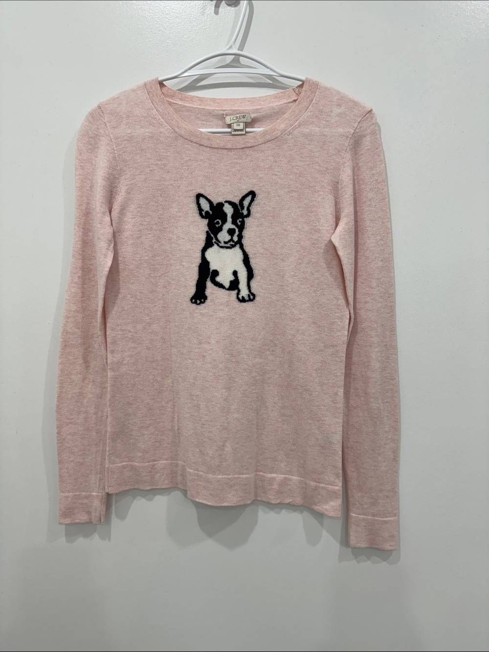 J.Crew Pink Dog Graphic 100% Cotton Crewneck Sweater XXS